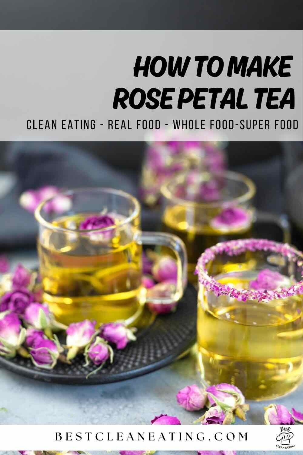 Rose Petal Tea with dry flowers.