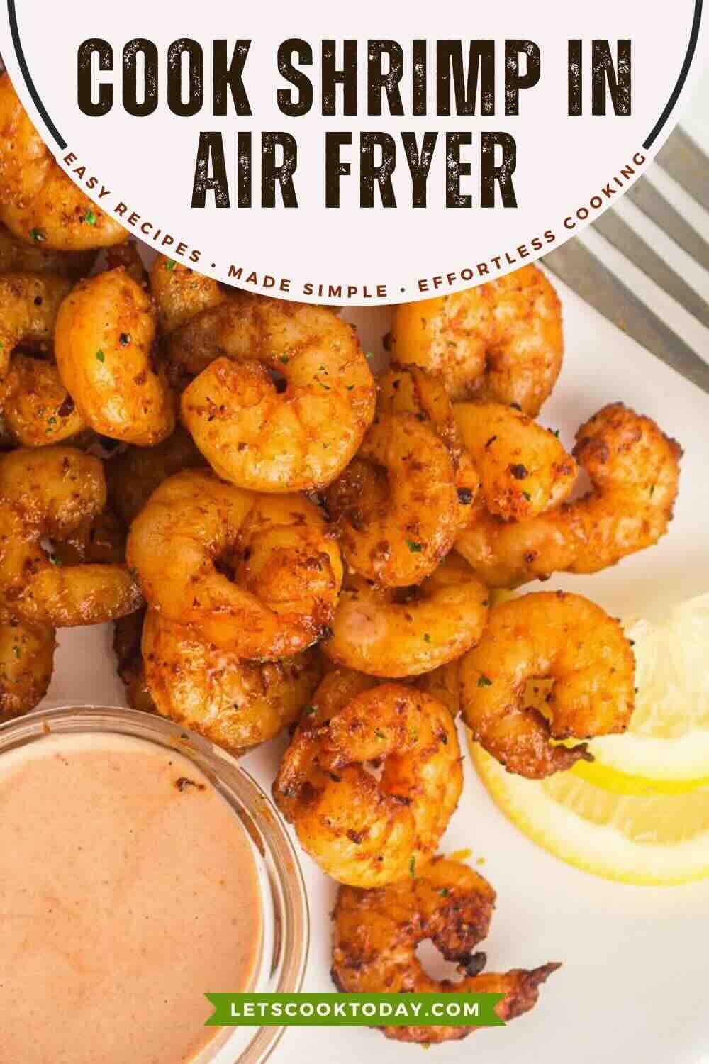 Crispy air fryer shrimp with dipping sauce.