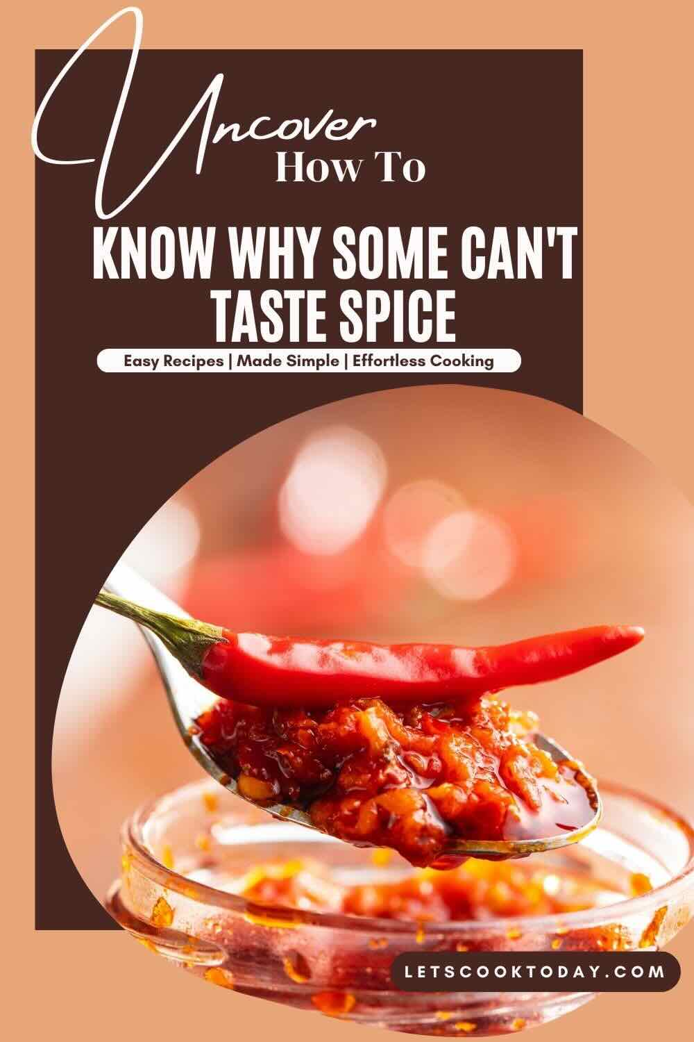Spoon of chili paste topped with pepper.